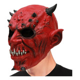 Mascara De Latex Premium De Demonio Diablo - El Mejor Precio Color Rojo