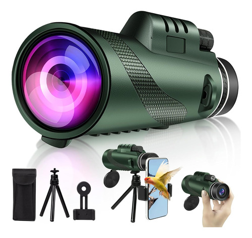 Telescopio Monocular Hd De 80 X 100 Bak4 +tripode +adaptador