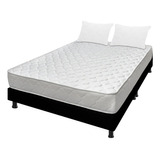 Combo Colchón Ultraflex King + Base Cama + Almohadas Color Blanco