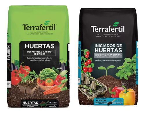 Kit Iniciador De Huertas 10 Lt Sustrato Huertas 50 Lt Cs-*