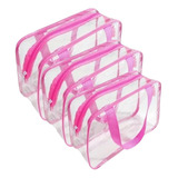 Kit 3 Nécessaire Transparente Frasqueira Organizadora 