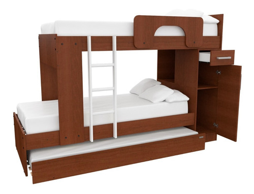 Cama Cucheta Triple Superpuesta 3 En 1 Roble 56206