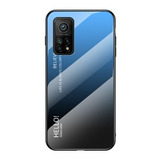Capa Case Capinha Vidro Color Glass Azul Xiaomi Mi 10t Pro