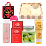 Set Spa Baño Gel Tónico Crema Exfoliante Hidratante Regalo