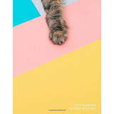 2019 Planner Weekly Monthly Pop Art Cat Paw | Calendar Organ