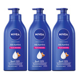 Combo X3 Nivea Crema Milk Nutritiva Piel Extra Seca 625ml