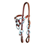 Cabeçada De Couro Cowboy 3 Argolas Artesanal Country Top!