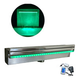 Cascata Inox Embutir Bico Polido 100cm Com Led Rgb Linda 10x