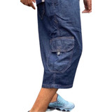 Bermuda Cargo Jeans Algodão Dazzling Original Masculina