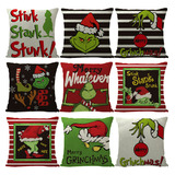 Funda Almohada Navideña Grinch, Superventas, 2023, 9 Piezas