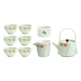 Tj Global Juego De Té De Porcelana Verde Menta Chino/japonés