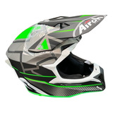 Casco Airoh Wraap Mood Green Mate Motocross Enduro Mx Juri 