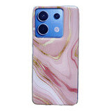 Funda Tpu Marmol Rosa Dorado Para Redmi Note 13 Pro 5g