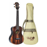 Ukulele Seizi Bora Bora Plus Elétrico Ebony Tenor