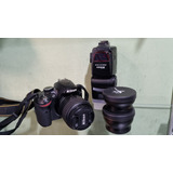 Nikon D3200 Usada + Flash Sb 800 + Kit De Lentes + Tripé