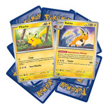 Kit 50 Cartas Pokémon + Pikachu E Raichu Escarlate 151