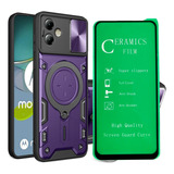 Estuche Protector Cam Antichoque + Cerami Para Motorola G54