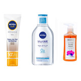 Kit Nivea; Protector, Agua Micelar Y Limpiador Piel Normal