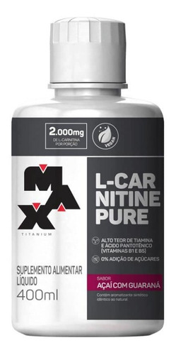 Suplemento Termogênico L-carnitine Pure (400ml) Max Titanium