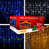 Serie Navideña Cascada 500led 9.6m Blanco/azul/multicolor Color De Las Luces Multicolor