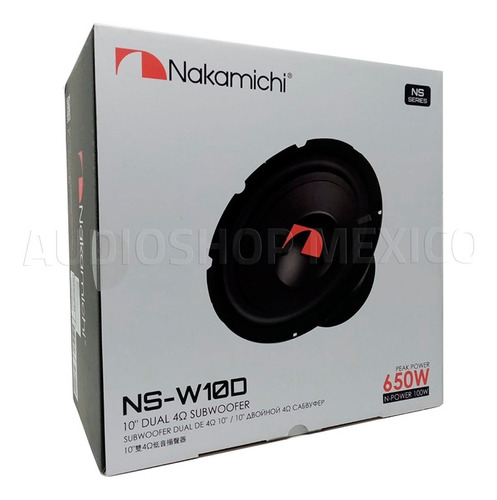 Subwoofer Doble Bobina Nakamichi Nsw10d 650w 10 Pulgadas 4o