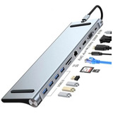 Adaptador Hub Usb-c 11 En 1 Hdmi Vga Lan Sd Usb