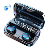 Fone De Ouvido Bluetooth + Power Bank Modelo M-10 Cor Preto Luz Água