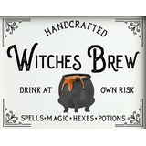 Letrero Halloween Witches Brew Decoración Otoñal Arte Pared