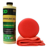 Kit Encerado Carnauba Wax 3d + Aplicador + Microfibra