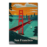 Imanes De Nevera Puente Golden Gate San Francisco Vintage Tr