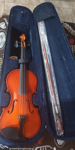 Violin 4/4 Con Estuche Arco, Puente, Resina Y Cuerdas 