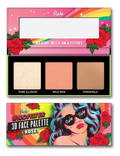 Paleta De Rostro Rude Cosmetics No Filter 3d Face Palette