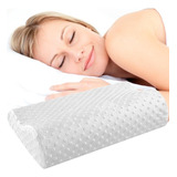 Almohada Terapeutica Cervical Con Memory Foam Viscoelastica Color Blanco