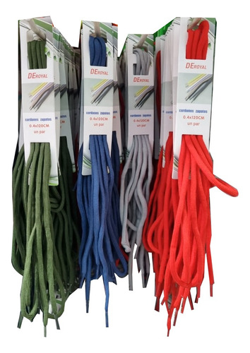 Pack De 4 Pares Cordones Para Zapatilla,4 Colores 0.4x120cm