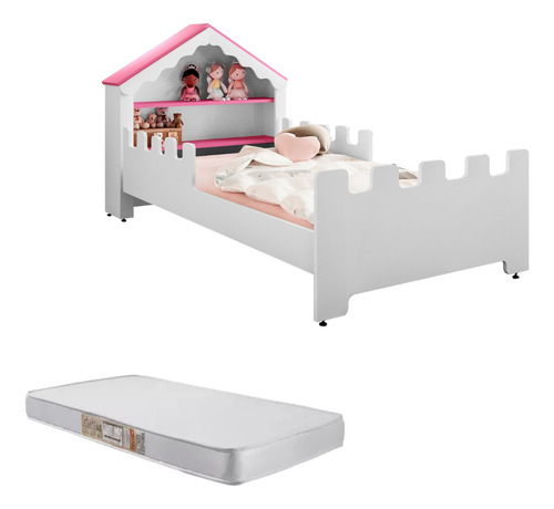 Cama Casa Infantil Proteção Lateral Colchão Brinde Full