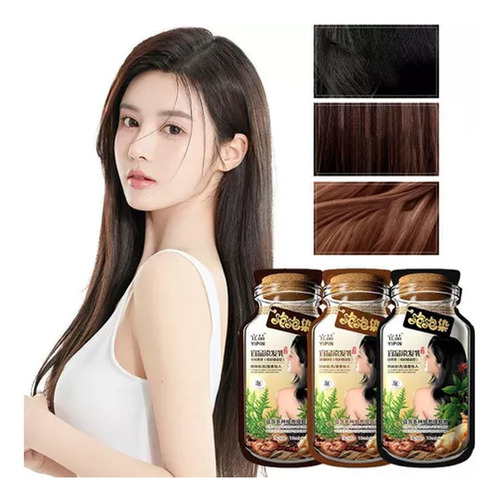 Tintes Sin Amoniaco Cabezote Cabello Natural 10 Pcs