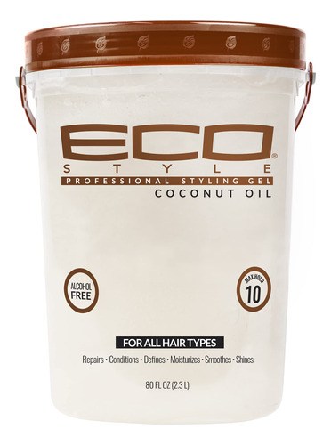 Eco Style Gel De Peinado Con Aceite De Coco, Añade Brillo .
