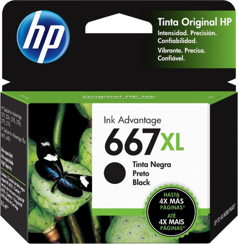 Hp 667xl Cartucho Negro 3ym81al Original Alto Rendimiento