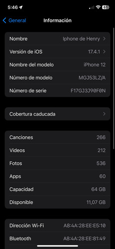 Apple iPhone 12 (64 Gb) - Negro 