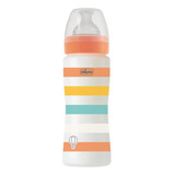 Mamadera Chicco Wellbeing Anticolic 330ml 4m+ Flujo Rapido Color Naranja Well Being