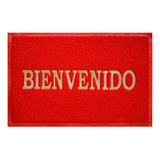 Tapete Welcome De Bienvenida Pvc Con Relace 38 X 58 7041 Ancho 38 Cm Color Rojo Diseño De La Tela Fibra Largo 58 Cm