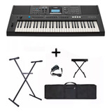 Combo Teclado Yamaha Psre473 5/8 Sensitivo Accesorios