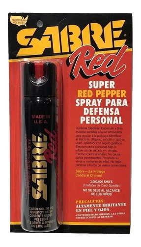 Gas Pimienta Sabre Red 120 Gr Paralizante Usa Defensa