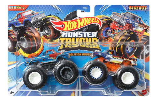 Hot Wheels Monster Trucks Pickup Big Foot Vs Big Bite Demoli