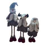 3 Muñecos Navidad Grande Con Dos Alturas Peluche Adorno 90cm