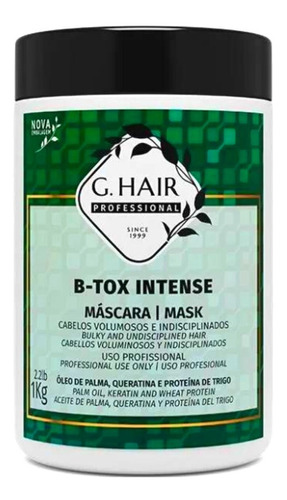 Intense Máscara B-tox Creme Redutor De Volume Botox G.hair 
