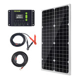 Kit De Panel Solar Cargador De Batería Monocristalino ...