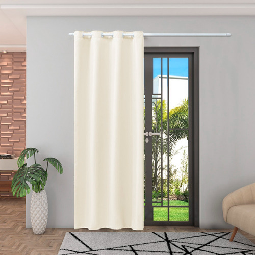 Cortina Para Sala Ou Quarto Porta Balcão Jasmim 1,50x2,50m Cor Palha