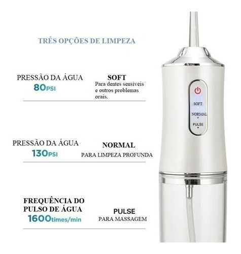 Jato D Água Limpador Irrigador Bucal Dental Dentes E Gengiva Cor Branco Voltagem 110v/220v