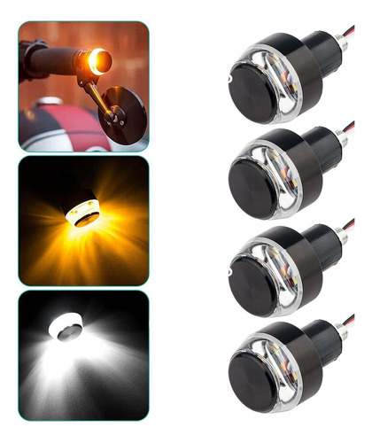 4 Unids Manillar Motocicleta Luz Señal Giro Barra Agarre Led